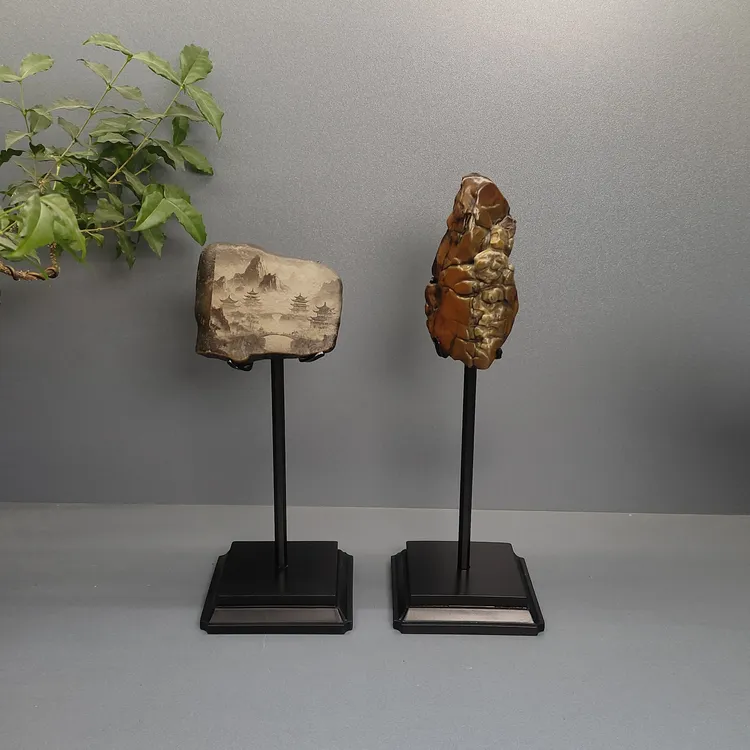 石魂缘铁艺树脂奇石底座创意铁架免挖槽石头托架石头摆件水晶托架