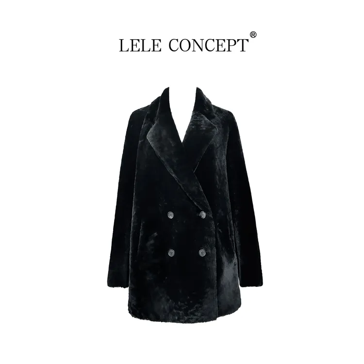 LELE CONCEPT丨轻奢高级翻领中款皮毛外套FG25D0282Y