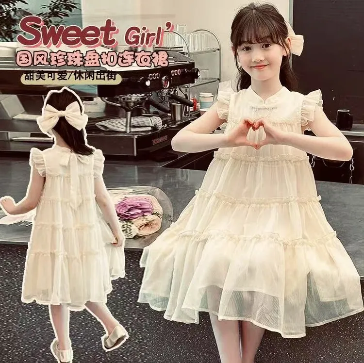 女童装连衣裙春夏2025新款洋气夏装女孩汉服裙子儿童旗袍连衣裙