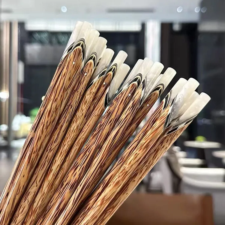 *老板娘自用*贝壳椰木筷子天然防滑椰木筷子波浪纹木手工镶嵌家用