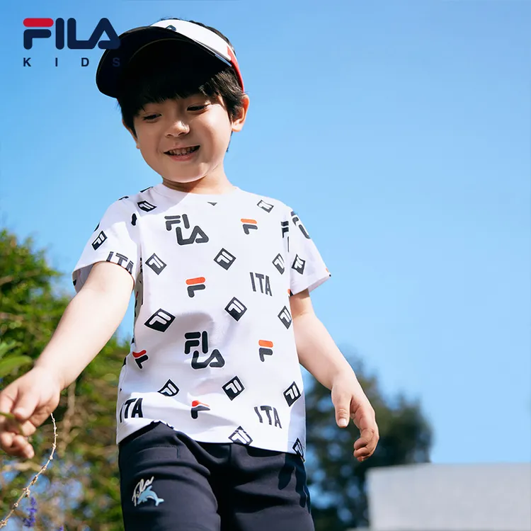 【斐乐儿童】2025夏季小童欧若风男童女童印花针织短袖衫K51B521124