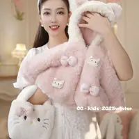 【加厚】儿童装女童冬季新品女宝可爱连帽加绒毛毛衣棉服外套251019