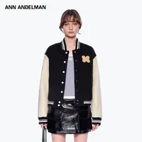 ANN ANDELMAN 25秋 时尚设计休闲宽松夹棉棒球夹克