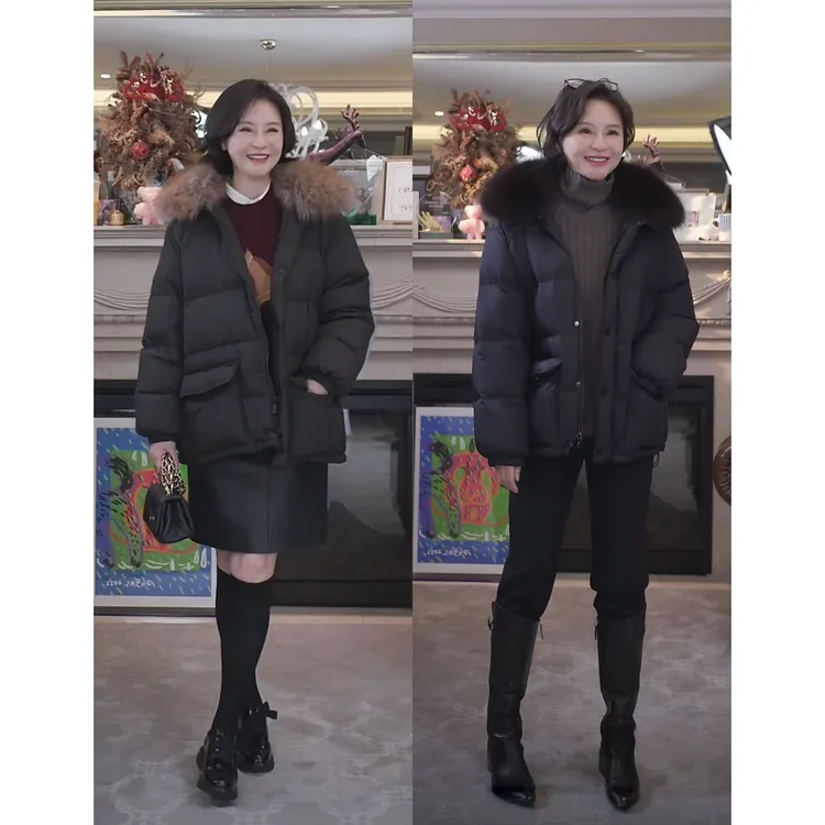 我是摩羯 P家毛领羽绒 95白鹅绒泡芙可脱卸毛领下摆抽绳冬外套