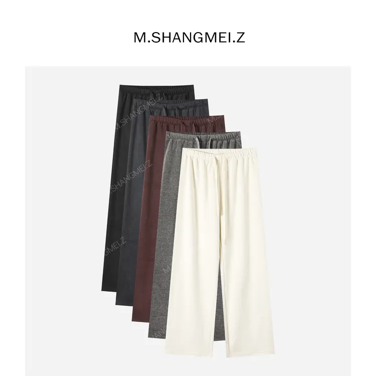 M.SHANGMEI.Z/沐熙【梦中情裤】美大哥毛呢空气系绳休闲裤X113184