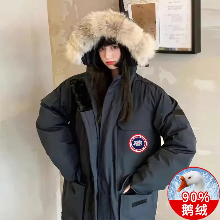情侣户外90鹅绒服大毛领女款冬季抗寒滑雪服大鹅苗超厚羽绒服男士