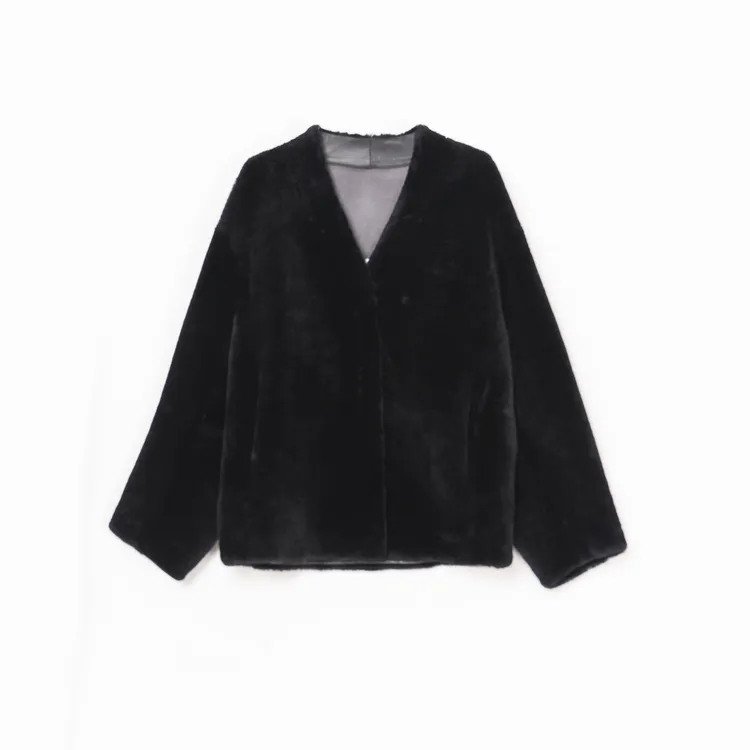 秋冬新款美丽奴皮毛一体外套24018