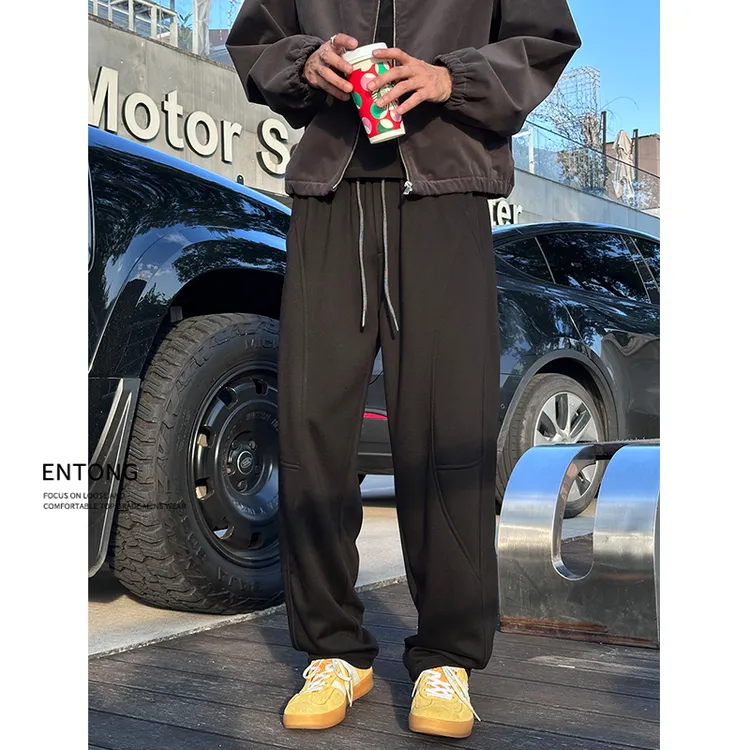 Entong美式高街cleanfit运动卫裤男款宽松百搭抽绳松紧腰休闲裤子