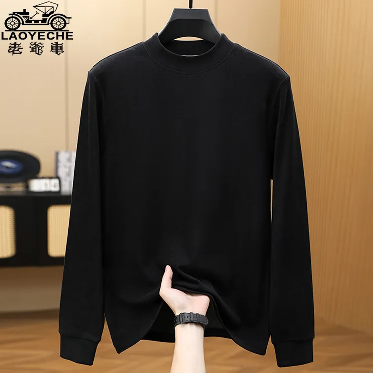 老爷车2014新款加厚保暖打底衫 石墨烯半高领男士长袖T恤男装上衣