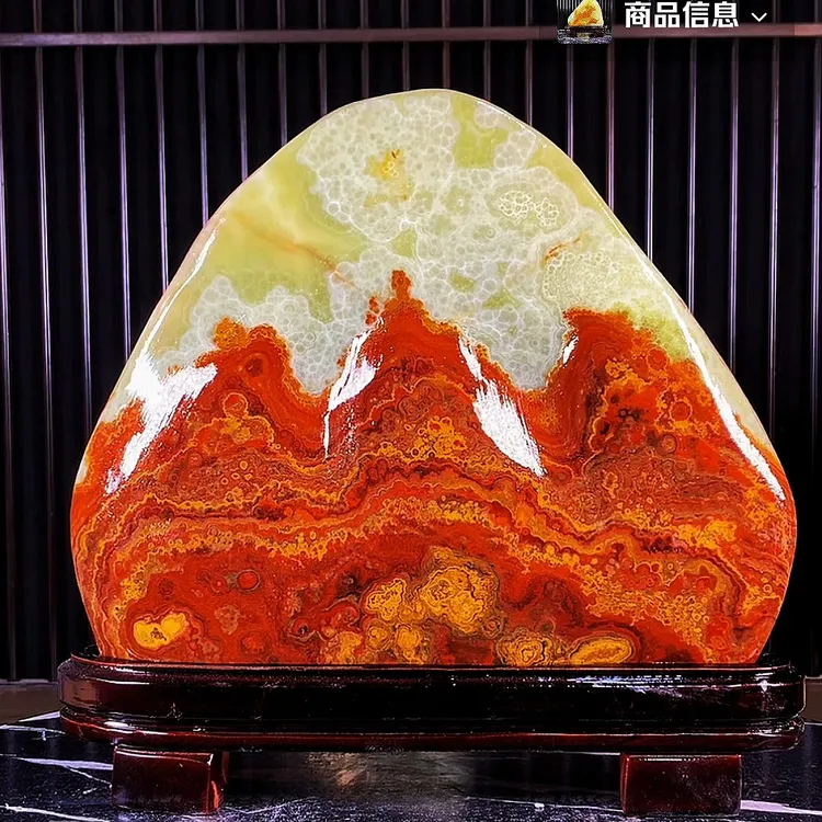 （高31宽31微薄）古青原石摆件电视柜装饰品玄关中式