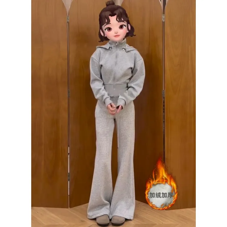 高个子加长lulu微喇卫裤女秋季2025加绒高腰显瘦休闲马蹄喇叭裤子