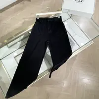 jillyi【长腿神器黑】黑色微阔腿牛仔长裤秋季显瘦高腰百搭老爹裤