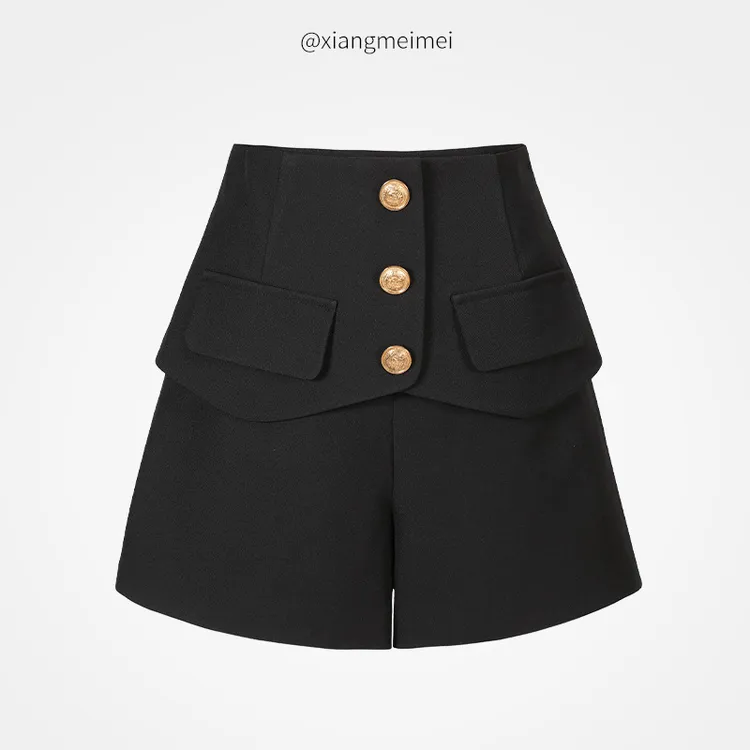 西装短裤女秋冬2025新款高腰显瘦靴裤休闲a字阔腿裤裙时尚百搭