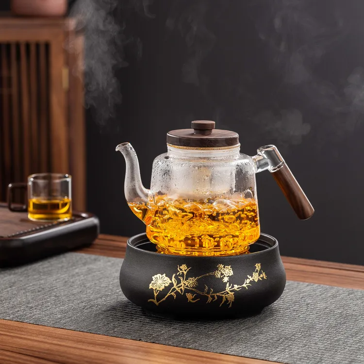 玻璃煮茶壶耐高温玻璃蒸煮一体烧水茶具套装电陶炉煮茶器