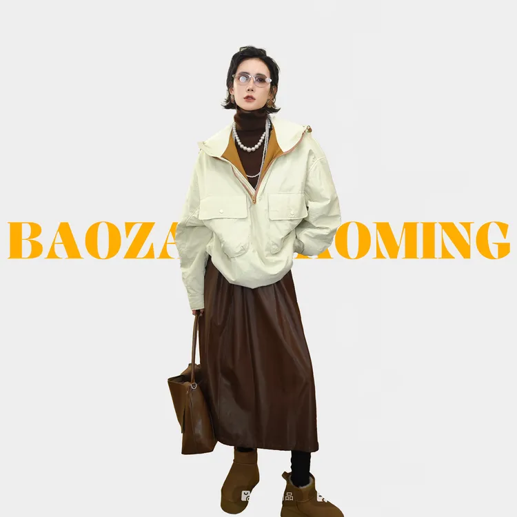 暴躁小明  <左岸>休闲百搭宽松棉服卫衣秋冬工装套头半拉链上衣