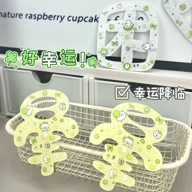 自嘲熊可爱晕了困了四叶草发夹趣味文字甜美少女刘海夹幸运侧边夹