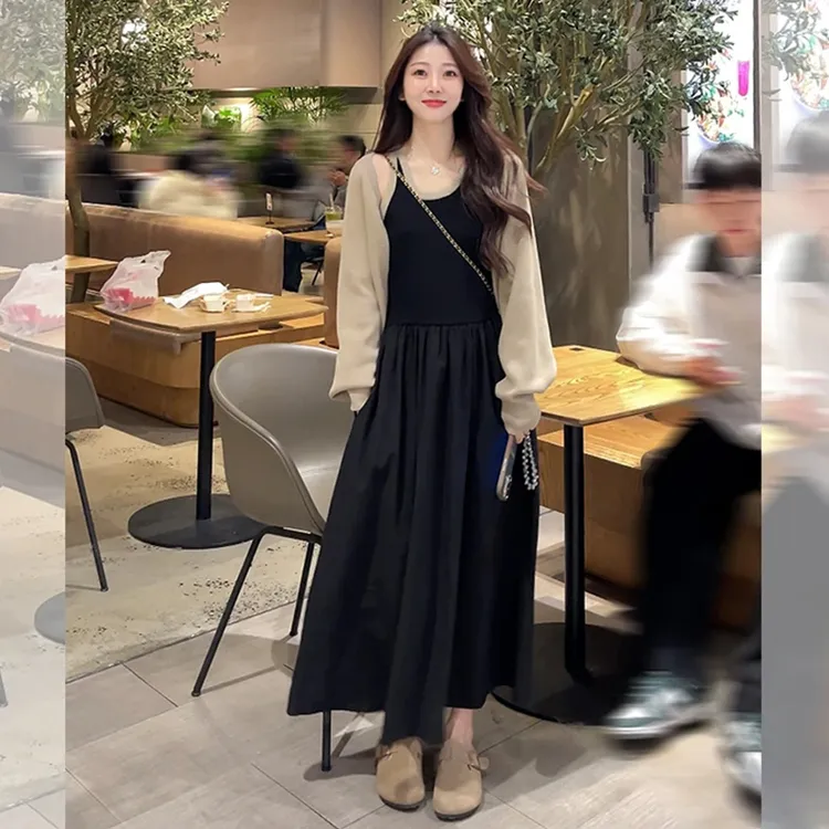 官图 法式设计感套装女一整套ootd穿搭春秋时尚罩衫独特好看裙子