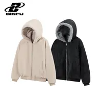BINFU  冬装宽松皮衣座山雕 宽松男女同款情侣装高级连帽棉衣外套