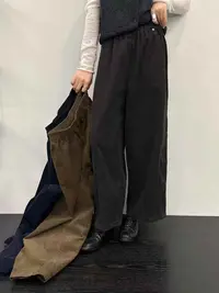 FUJIA STYLE新款气质休闲百搭时尚舒适简约复古休闲裤QS763