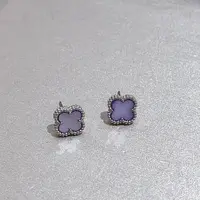 非金属亚克力耳饰 L969高级紫色花花小号