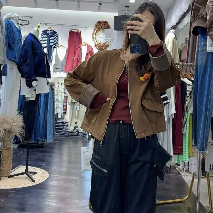 秋季新品圆领短款南瓜设计小众个性外套上衣女外衣精致高档流行潮