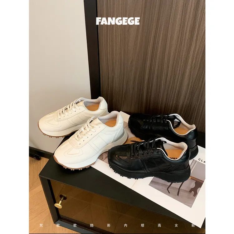 FANGEGE/梵歌歌 9.5cm增高德训鞋女2026百搭小白鞋厚底老爹鞋商品图