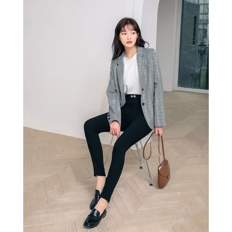 B 门店39&9！魔术小黑裤」巨显瘦高弹不紧绷加绒牛仔休闲裤女C24882