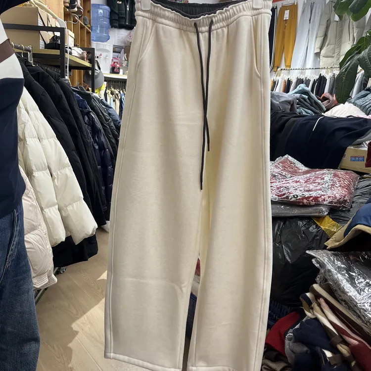 260冬季加绒裤子多色多码女款直筒户外休闲黑色抽绳抽绳宽松