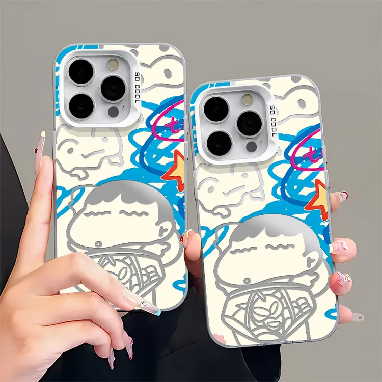 涂鸦线条小新适用苹果16/15手机壳华为P70vivo小米14男13女oppo套