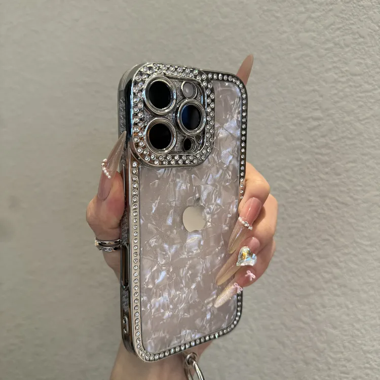 贝壳纹奶油滴胶适用苹果17promax手机壳iphone16高级15时尚14轻奢