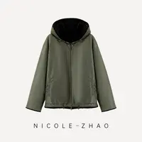 5NWT111【贵姐NICOLE】旅行户外穿搭貂绒皮草两面穿三防外套