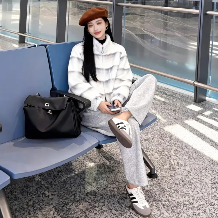 港风少女丨仿狐狸毛皮草5201雪山晕染环保皮草水貂毛毛外套短款女