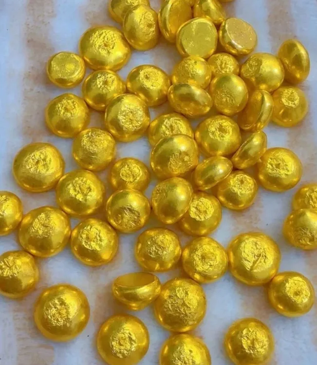 合金吊坠 仿真金豆子原料火烧不变色可融化打首饰