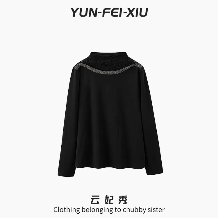 云妃秀大码女装T恤时尚休闲胖妹妹显瘦宽松韩版日常上衣冬季37008