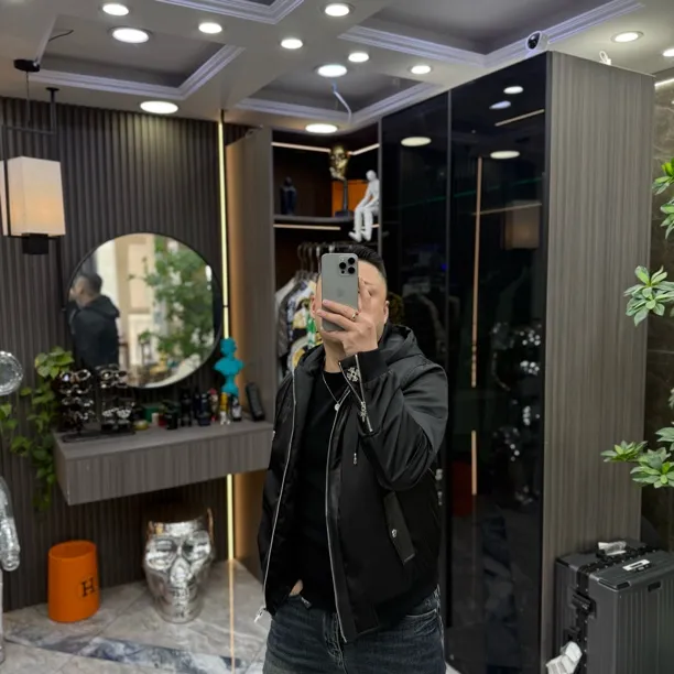 SH轻奢时尚高定男士雅痞连帽拼接十字刺绣休闲羽绒服外套 1275