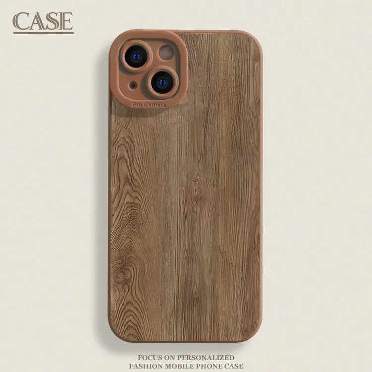 胡桃木纹适用iPhone16ProMax手机壳15苹果华为小米软oppo瞳影vivo