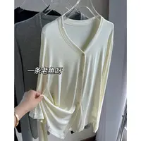R No退No换 防晒衣开衫外套女 夏季新款V领开衫1322