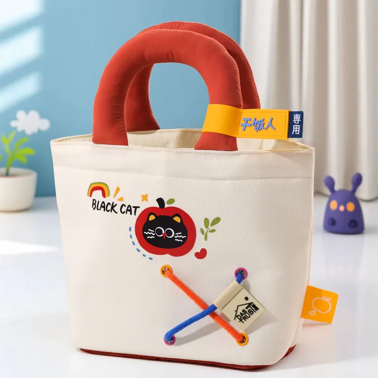 创得黑糖苹果Cat饭盒手提袋上班族带饭加厚铝箔学生保温包