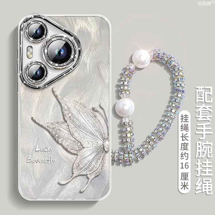 适用华为pura80pro手机壳新款pura80ultra硅胶防摔p70唯美蝴蝶