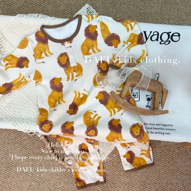DAFU原创·可可小狮子·宝宝小众可爱纯棉长袖包屁衣卡通柔软百搭