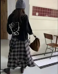 韩系刺绣KT猫针织开衫女2025秋翻领针织毛衣外套毛衣开衫外套女
