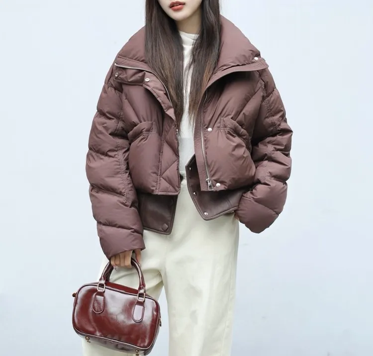 【王冰严选】慵懒风短款宽松欧版大翻领鹅绒服女士冬季潮流简约