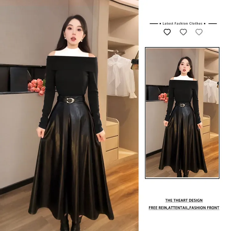 秋冬穿搭一整套女2025新款设计感针织毛衣搭气质显瘦半身裙两件套
