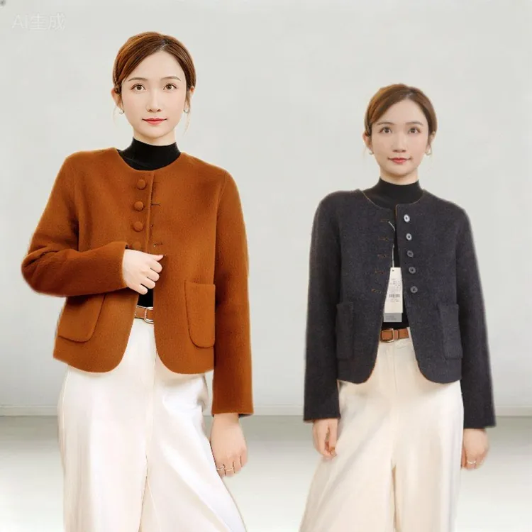 双面穿羊绒大衣高端气质修身时尚双面轻奢羊毛外套