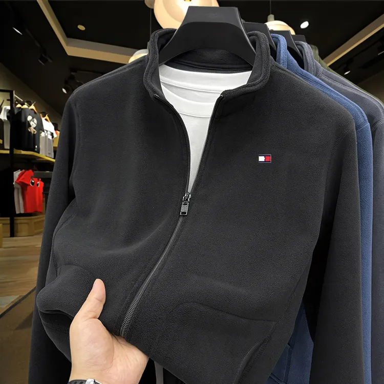 Tommy汤米秋冬男士外套奥粒绒拉链保暖卫衣开衫青年休闲抓绒夹克