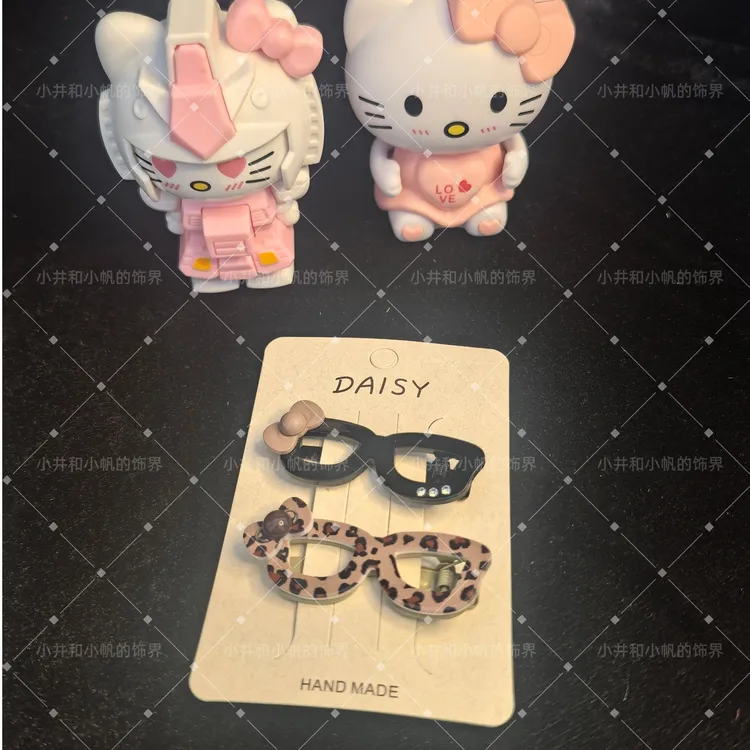 鸭嘴夹甜美ins日韩奶油甜妹风女饰品边夹发饰发夹眼镜发夹豹纹