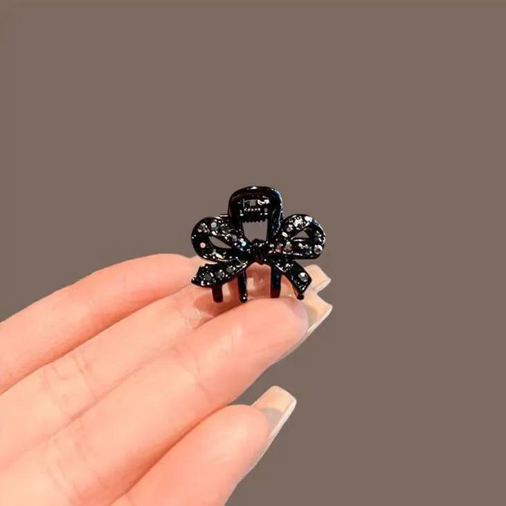 精致蝴蝶结小抓夹侧边前额头顶边夹高级感公主头刘海发夹小号夹子