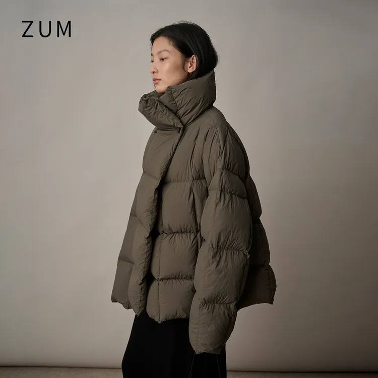 【加厚90白鸭绒】zum加厚短款羽绒服女款冬季新款高个子冬装外套