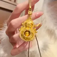非金属棉绳项链 新中式国潮风  人生四美福禄点钻葫芦项链