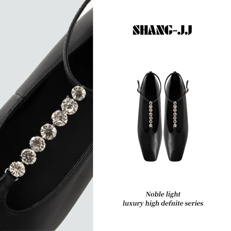 SHANG-JJ【闪钻鞋】25ss新款头层胎牛皮钻钻时尚气质尖头鞋q133625p